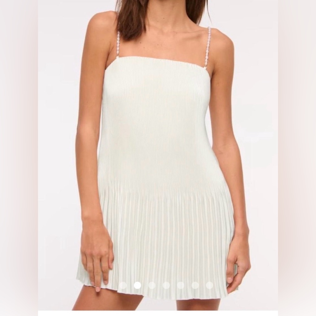 Abercrombie & Fitch Light Mint Pleated Slip Dress